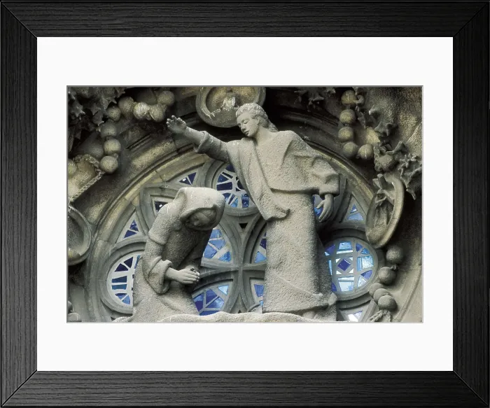 Framed Print : GAUDI i CORNET, Antoni (1852-1926). Sagrada Familia (Expiatory Temple of the Holy Family). 1884-1926. SPAIN. Barcelona. Expiatory Church of the Holy Family. Nativity Faade