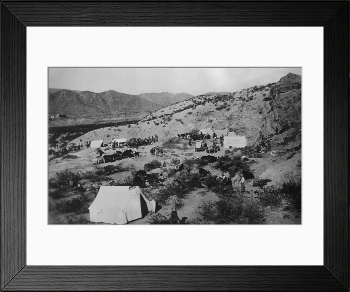 Framed Print : Mexican Revolutionary army camp outside Juarez in May 1911. The anti-Diaz rebels took the border city in a battle from April 7- May 10, 1911. (BSLOC_2016_13_23.jpg )