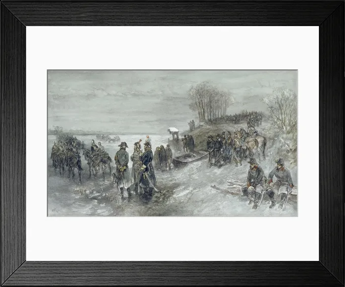 Framed Print : French Forces Advance Over a Frozen River, by Charles Rochussen, 1888, Dutch watercolor painting. French invasion of Holland in 1795 during the Napoleonic Wars (BSLOC_2016_2_211) Framed Print : French Forces Advance Over a Frozen River, by Charles Rochussen, 1888, Dutch watercolor painting. French invasion of Holland in 1795 during the Napoleonic Wars (BSLOC_2016_2_211)