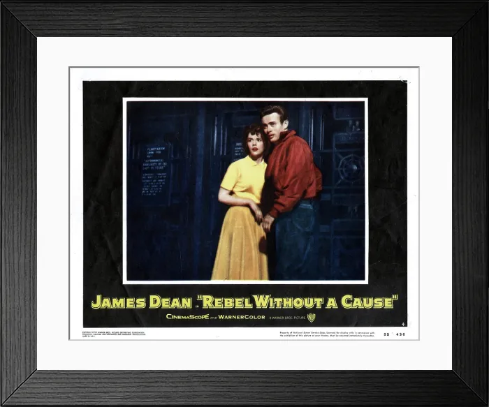 Framed Print : REBEL WITHOUT A CAUSE, from left, Natalie Wood, James Dean, 1955