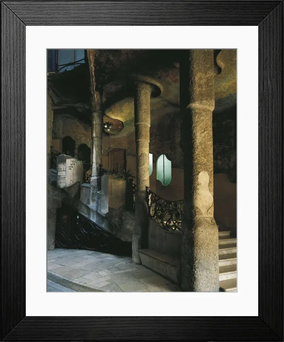 Framed Print : GAUDI i CORNET, Antoni (1852-1926). Mil House or La Pedrera. 1906-1910. SPAIN. Barcelona. Mil House or 'The Quarry'. Main stairs. Modernism. Architecture