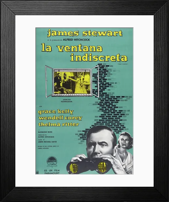 Framed Print : REAR WINDOW, (aka LA VENTANA INDISCRETA), from left: James Stewart, Grace Kelly, 1954 Framed Print : REAR WINDOW, (aka LA VENTANA INDISCRETA), from left: James Stewart, Grace Kelly, 1954