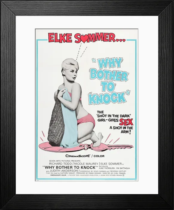 Framed Print : WHY BOTHER TO KNOCK, (aka DON'T BOTHER TO KNOCK), US poster, Elke Sommer, 1961