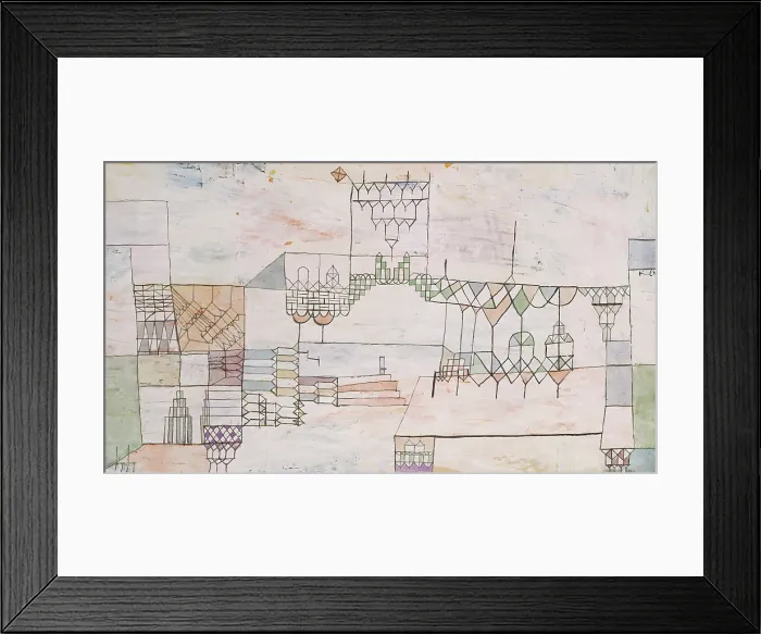 Framed Print : GREAT HALL FOR SINGERS, by Paul Klee, 1930, Swiss drawing, watercolor and gouache on paper