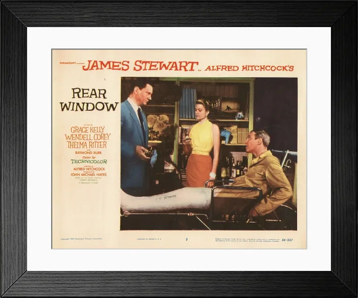 Framed Print : REAR WINDOW, from left, Wendell Corey, Grace Kelly, James Stewart, 1954 Framed Print : REAR WINDOW, from left, Wendell Corey, Grace Kelly, James Stewart, 1954
