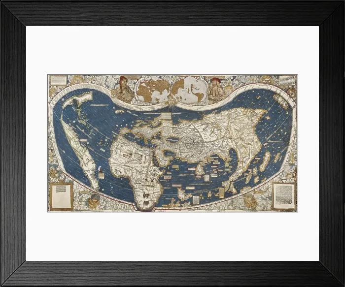 Framed Print : Universal Map, belonging to the work 'Cosmographiae Introductio' (1507), the first one in which the New World is named America. SPAIN. Madrid. America's Museum