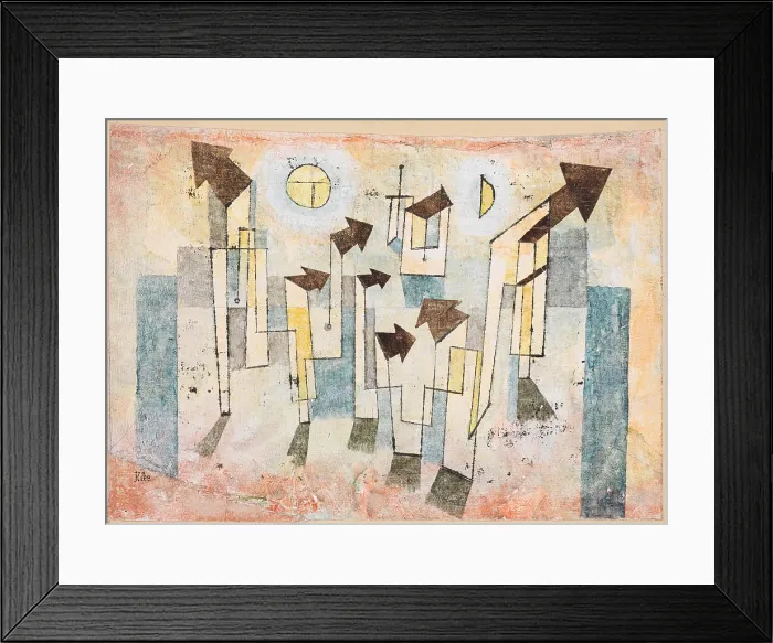 Framed Print : MURAL FROM THE TEMPLE OF LONGING THITHER, by Paul Klee, 1922, Swiss painting, watercolor and ink Framed Print : MURAL FROM THE TEMPLE OF LONGING THITHER, by Paul Klee, 1922, Swiss painting, watercolor and ink