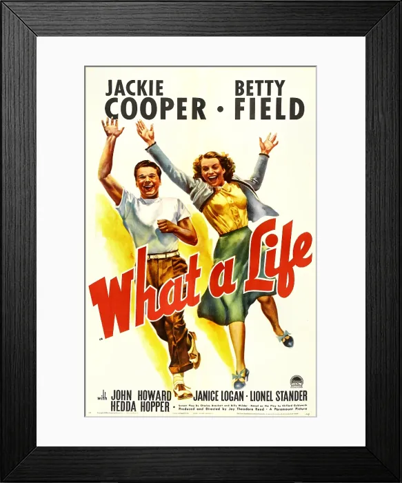 Framed Print : WHAT A LIFE, from left: Jackie Cooper, Betty Field, 1939