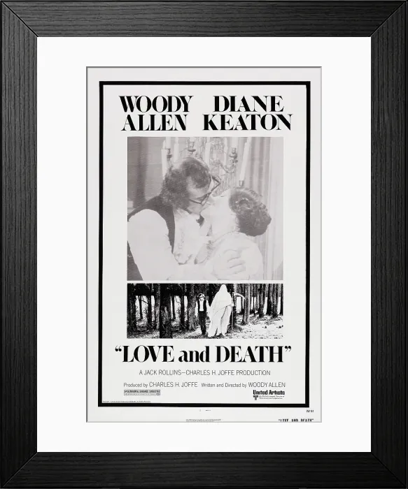 Framed Print : LOVE AND DEATH, US poster, Woody Allen, Diane Keaton, 1975 Framed Print : LOVE AND DEATH, US poster, Woody Allen, Diane Keaton, 1975