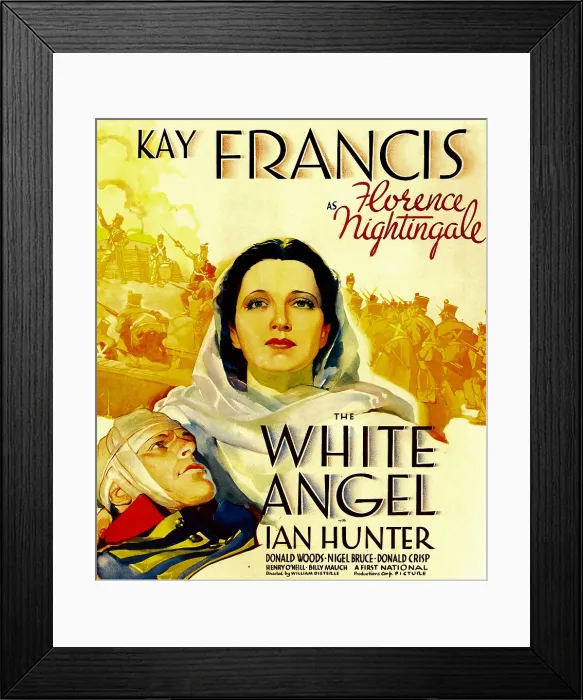 Framed Print : THE WHITE ANGEL, center: Kay Francis on window card, 1936 Framed Print : THE WHITE ANGEL, center: Kay Francis on window card, 1936