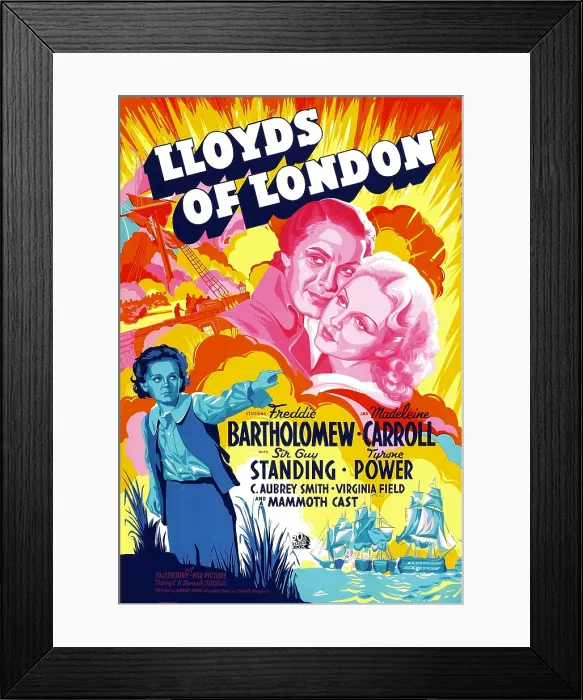Framed Print : LLOYDS OF LONDON, (aka LLOYD'S OF LONDON), (clockwise from top left): Tyrone Power, Madeleine Carroll, Freddie Bartholomew, 1936, TM and Copyright 20th Century Fox Film Corp