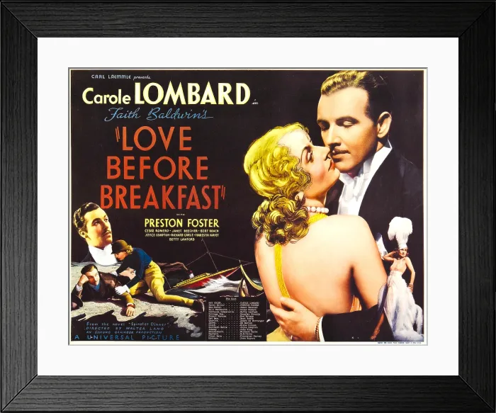 Framed Print : LOVE BEFORE BREAKFAST, Carole Lombard, Preston Foster, 1936