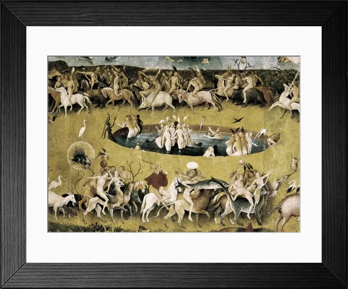 Framed Print : Bosch, Hieronymus Van Aeken, called (1450-1516). The Garden of Earthly Delights. Center Panel. 1503-1504. Central panel of the triptych