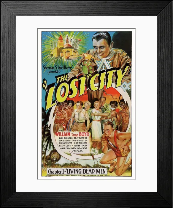 Framed Print : THE LOST CITY, US poster art, William Stage Boyd; Episode 1: Living Dead Men, 1935
