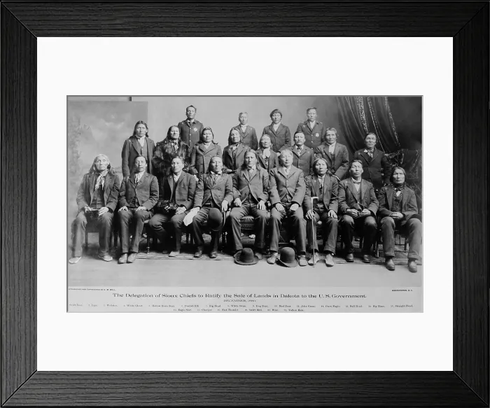 Framed Print : Sioux chiefs who ratified the sale of Indian land to the US government, Dec. 1889