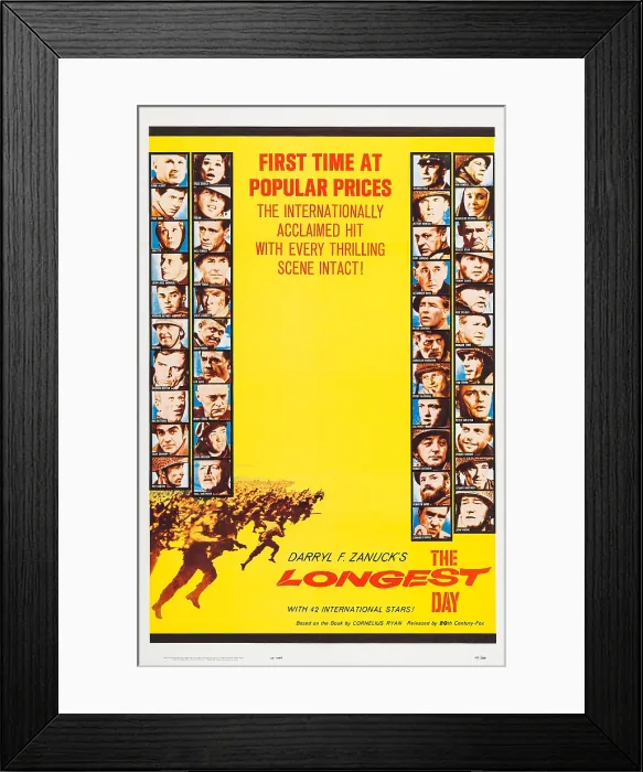 Framed Print : THE LONGEST DAY, US poster art, 1962, TM and Copyright 20th Century Fox Film Corp. All rights reserved. / courtesy Everett Collection