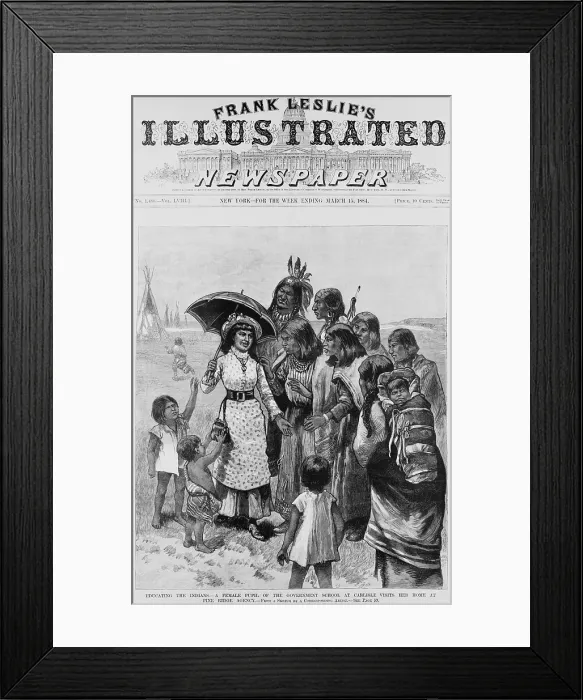 Framed Print : A female pupil of Carlisle Indian School visits her home at Pine Ridge Agency in 1884 Framed Print : A female pupil of Carlisle Indian School visits her home at Pine Ridge Agency in 1884