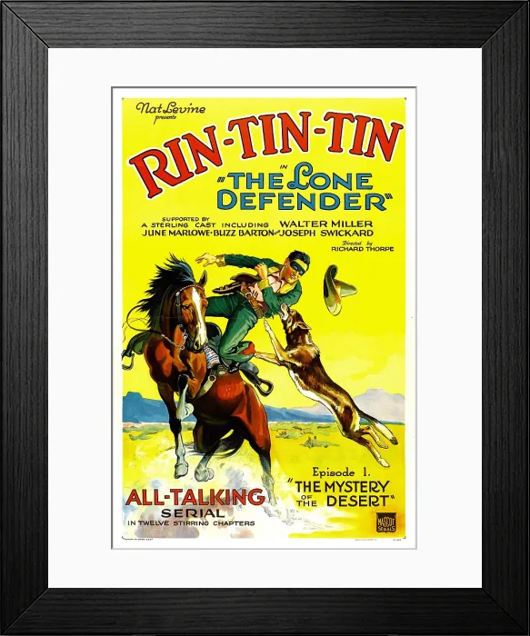 Framed Print : THE LONE DEFENDER, right: Rin-Tin-Tin in Chapter 1: The Mystery of the Desert, 1930