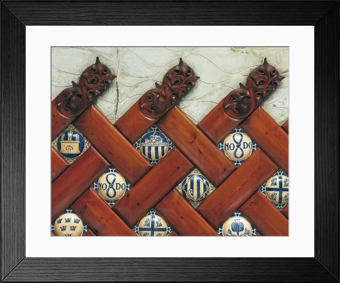 Framed Print : DOMENECH I MONTANER, Lluis (1850-1923). Fonda Espaa. SPAIN. Barcelona. Fonda Espaa. Coats of the regions of Spain. Modernism. Mosaic. AISA / Everett Collection**US SALES ONLY**