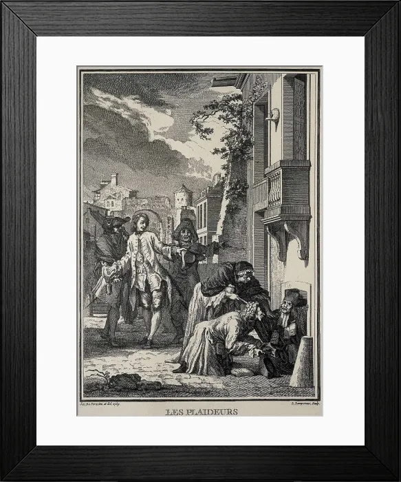Framed Print : RACINE, Jean (1639-1699). Illustration of the comedy 'Les Plaideurs' (The Litigants), work of 1668. Etching. AISA / Everett Collection**US SALES ONLY** Framed Print : RACINE, Jean (1639-1699). Illustration of the comedy 'Les Plaideurs' (The Litigants), work of 1668. Etching. AISA / Everett Collection**US SALES ONLY**
