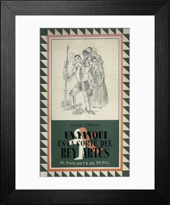 Framed Print : TWAIN, Samuel Langhorne Clemens, also called Mark (1835-1910). 'A Connecticut Yankee in King Arthur's Court'. Title page. AISA / Everett Collection**US SALES ONLY**