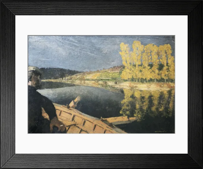 Framed Print : VUILLARD, Edouard (1868-1940). The Oarsman (Le passeur). 1897. Cipa Godebski in a boat on the River Yonne. Symbolism. Les Nabis. Oil on canvas. FRANCE. Paris Framed Print : VUILLARD, Edouard (1868-1940). The Oarsman (Le passeur). 1897. Cipa Godebski in a boat on the River Yonne. Symbolism. Les Nabis. Oil on canvas. FRANCE. Paris