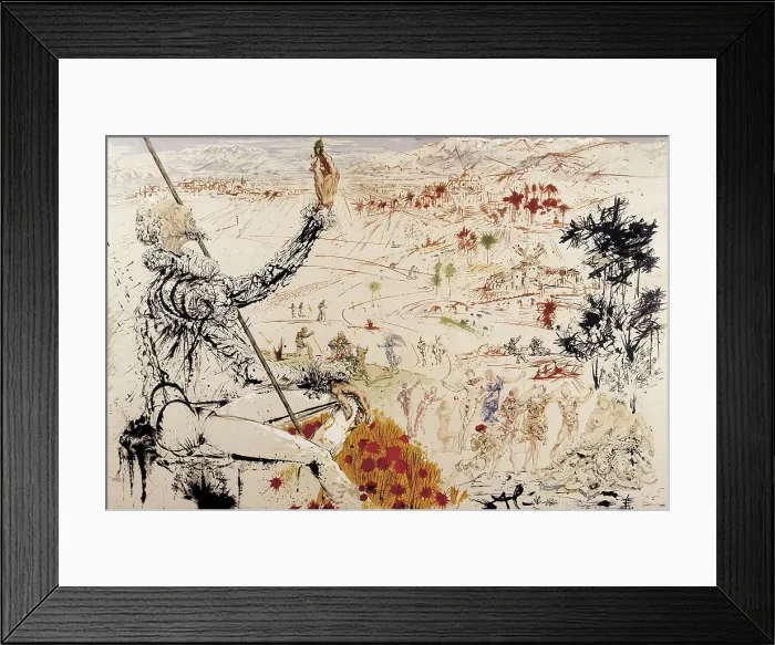 Framed Print : DALI, Salvador (1904-1989). Don Quixote. 1957. Illustrated edition of Cervantes work. Litography. AISA / Everett Collection - Image has fine art copyright Framed Print : DALI, Salvador (1904-1989). Don Quixote. 1957. Illustrated edition of Cervantes work. Litography. AISA / Everett Collection - Image has fine art copyright