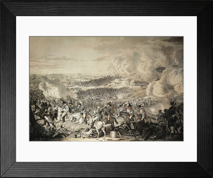 Framed Print : Battle of Waterloo (18th June 1815). Napoleon's flight. Litography. ITALY. Milan