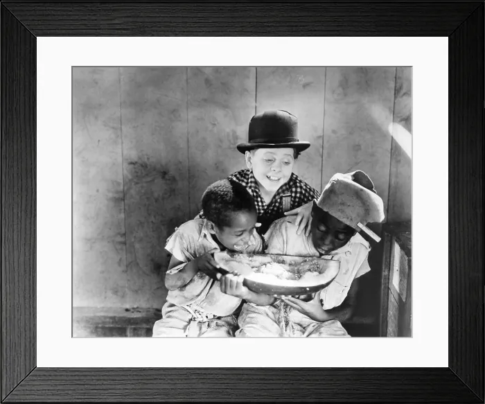 Framed Print : MIckey rooney (rear) in one of the Micky McGuire short films, ca. 1930