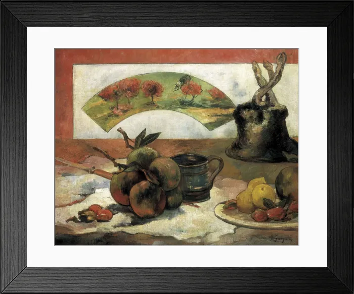 Framed Print : GAUGUIN, Paul (1848-1903). Still Life with a Fan. 1889. Symbolism. Pont-Aven school. Oil on canvas. FRANCE. Paris. Muse d'Orsay (Orsay Museum) Framed Print : GAUGUIN, Paul (1848-1903). Still Life with a Fan. 1889. Symbolism. Pont-Aven school. Oil on canvas. FRANCE. Paris. Muse d'Orsay (Orsay Museum)