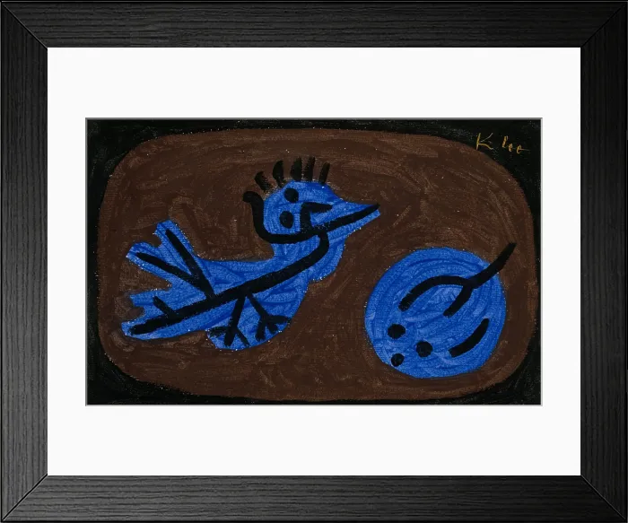 Framed Print : BLUE-BIRD-PUMPKIN, by Paul Klee, 1939, Swiss drawing, gouache on paper