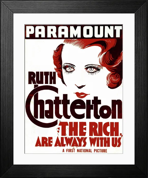 Framed Print : THE RICH ARE ALWAYS WITH US, Ruth Chatterton on US poster art, 1932