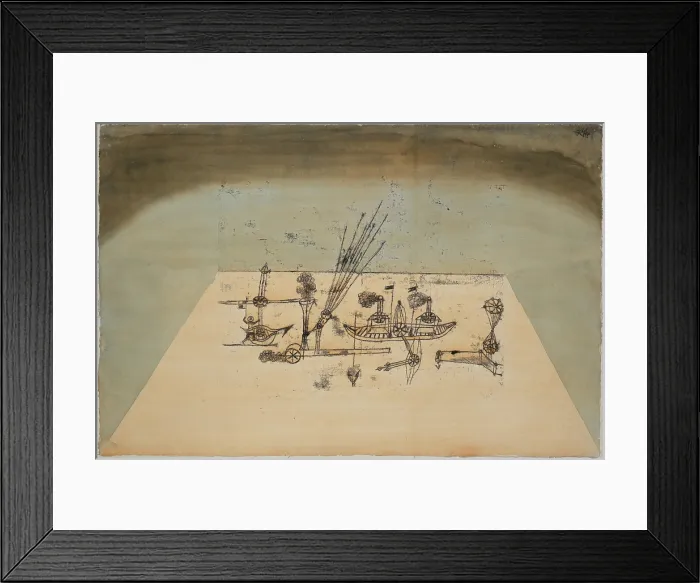 Framed Print : YELLOW HARBOR, by Paul Klee, 1921, Swiss drawing, watercolor and ink on paper