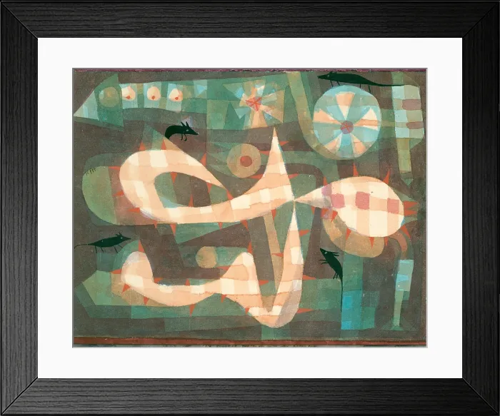 Framed Print : THE BARBED NOOSE AND MICE, by Paul Klee, 1923, Swiss drawing, watercolor and gouache on paper