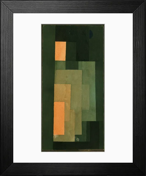 Framed Print : TOWER IN ORANGE AND GREEN, by Paul Klee, 1922, Swiss drawing, watercolor, graphite and ink, on paper