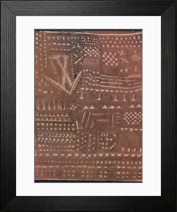 Framed Print : IN THE MANNER OF LEATHER TAPESTRY, by Paul Klee, 1925, Swiss drawing, ink and tempera on paper Framed Print : IN THE MANNER OF LEATHER TAPESTRY, by Paul Klee, 1925, Swiss drawing, ink and tempera on paper