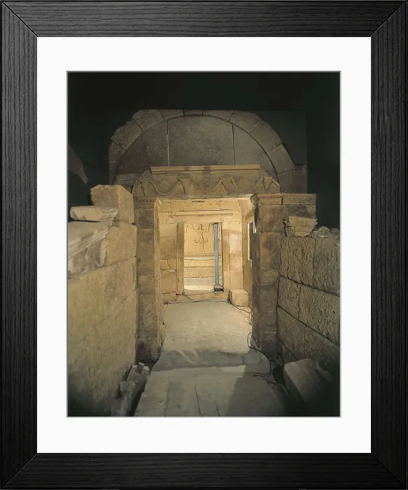 Framed Print : BULGARIA. RUSE. Sveshtari. Thracian Tomb of Sveshtari (3rd c. BC). Gate to the second chamber. Thracian art. AISA / Everett Collection**US SALES ONLY**