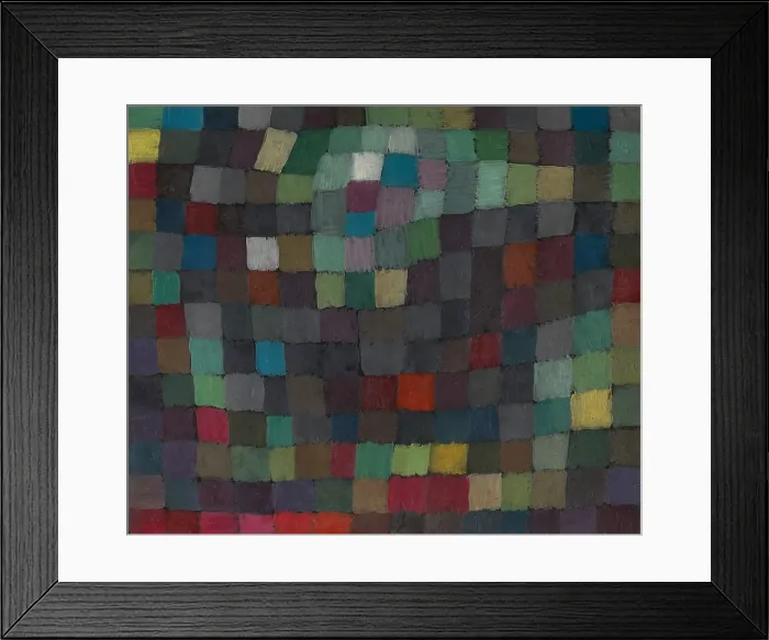 Framed Print : MAY PICTURE, by Paul Klee, 1925, Swiss painting, oil on cardboard. This is from Klee's Magic Square series, which grew out of a visit to Tunisia in 1914 (BSLOC_2017_7_71)