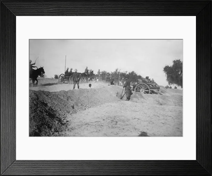 Framed Print : Italian artillery at Sciara Sciat, where over 500 Italian soldiers died in an Turkish-Arab attack. Another 250 prisoners were said to have been massacred Framed Print : Italian artillery at Sciara Sciat, where over 500 Italian soldiers died in an Turkish-Arab attack. Another 250 prisoners were said to have been massacred