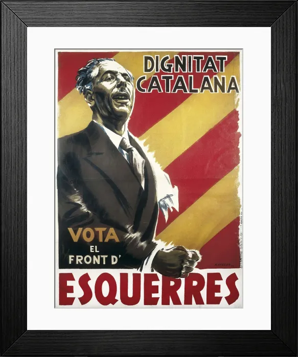 Framed Print : Spain. Second Republic (1931-1936). 'Dignitat Catalana. Vota el Front d'Esquerres' (Catalan Dignity. Vote the Left Front)