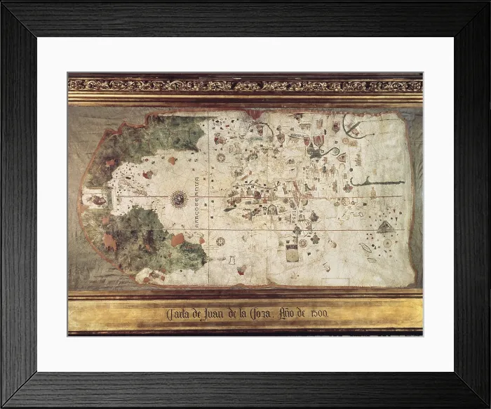 Framed Print : Chart by Juan de la Cosa (1500). SPAIN. Madrid. Navy Museum. AISA / Everett Collection**US SALES ONLY**