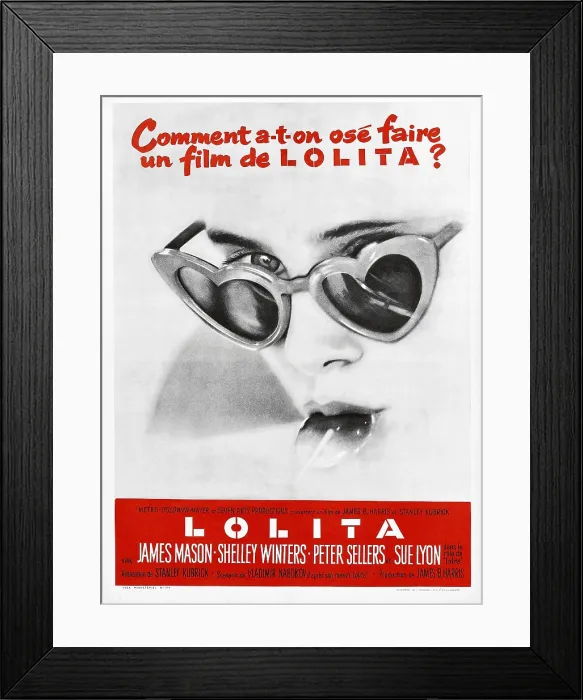 Framed Print : LOLITA, Sue Lyon on French poster art, 1962