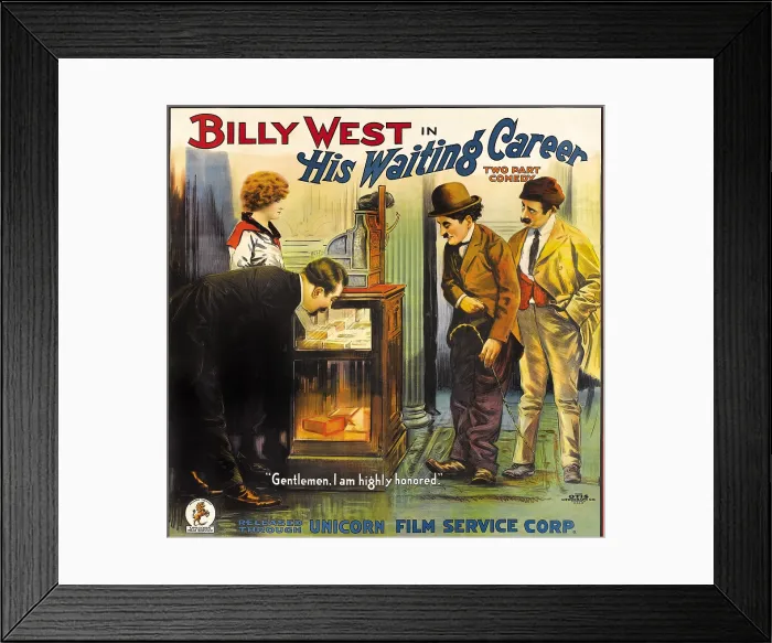 Framed Print : HIS WAITING CAREER, second from right: Billy West, 1916