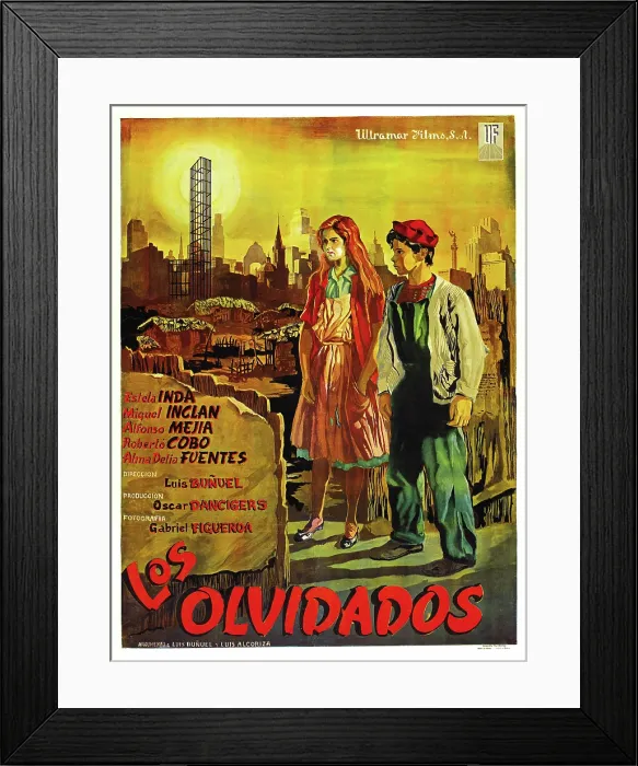 Framed Print : LOS OLVIDADOS, Mexican poster art, 1950