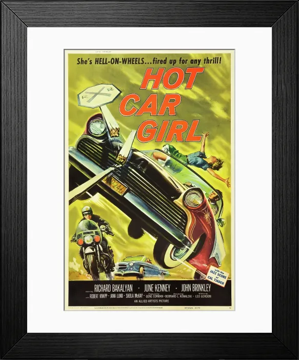 Framed Print : HOT CAR GIRL, 1958 Framed Print : HOT CAR GIRL, 1958