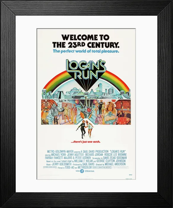 Framed Print : LOGAN'S RUN, US poster, bottom from left: Michael York, Jenny Agutter, 1976 Framed Print : LOGAN'S RUN, US poster, bottom from left: Michael York, Jenny Agutter, 1976