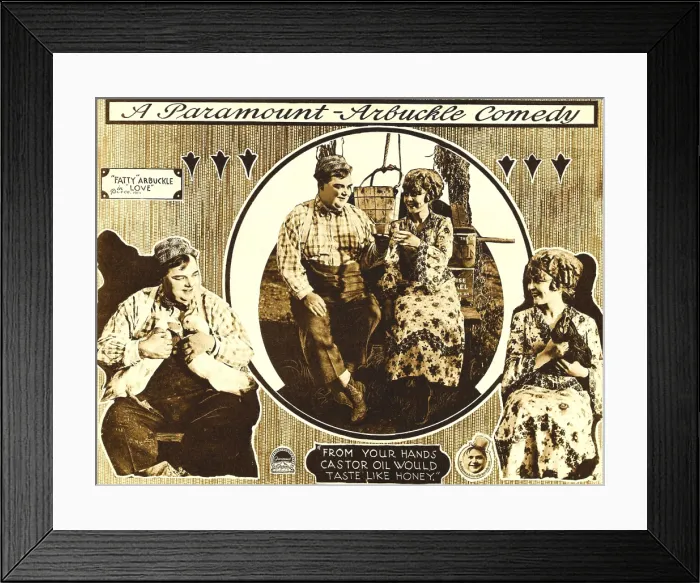 Framed Print : LOVE, left and left inset: Roscoe Fatty Arbuckle, right and right inset: Winifred Westover, 1919