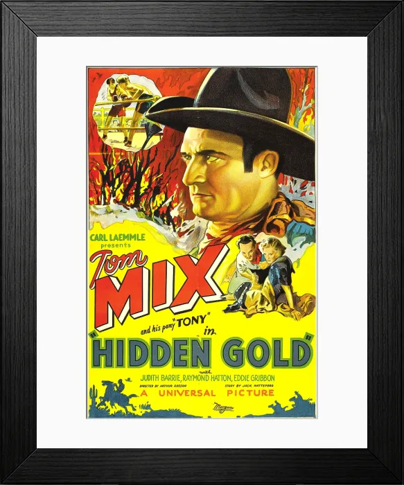 Framed Print : HIDDEN GOLD, top: Tom Mix, right from left: Tom Mix, Judith Barrie, 1932 Framed Print : HIDDEN GOLD, top: Tom Mix, right from left: Tom Mix, Judith Barrie, 1932