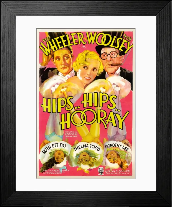 Framed Print : HIPS, HIPS, HOORAY, from left, Bert Wheeler, Robert Woolsey, 1934