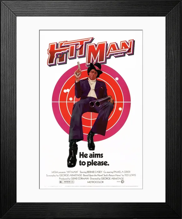 Framed Print : HIT MAN, US poster art, Bernie Casey, 1972